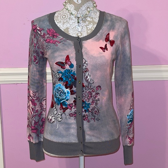Vertigo Paris Sweaters - Vintage 90s y2k fairy euro cardigan jacket fairycore cottage renaissance floral